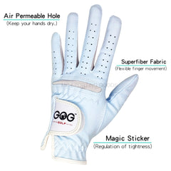Professional Golf Gloves for Women - 1 Pair (Pink & Blue) - Perfect Sports Gift