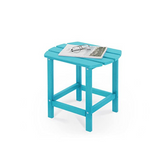 TORVA Adirondack Outdoor Garden Side Table, HDPE Recycled Plastic End Table for Patio, Garden Coffee Table Weather Resistant, Turquoise