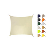Kookaburra 2m Square Water Resistant Garden Patio Sun Shade Sail Canopy 96.5% UV Block with Free Rope (Ivory)