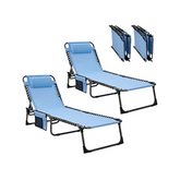 #WEJOY Textilene Sun Loungers for Garden Set of 2 Comfortable & Portable Sunloungers 5-Position Adjustable folding Sun Lounger Sun Bed for Garden