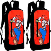Super Mario - School Twin Compartment Backpack/Rucksack - 43cm x 29cm x 13cm - Pack of 2