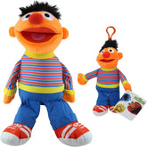 Sesame Street - Super Soft Gift Quality Plush Toy & Bag Clip Set of 2 15" 38cm Ernie & 8" 20cm Bag Clip