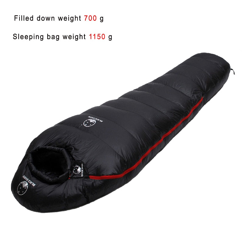 Warm Goose Down Mummy Sleeping Bag - Winter Thermal, 4 Thickness Options - Camping & Travel