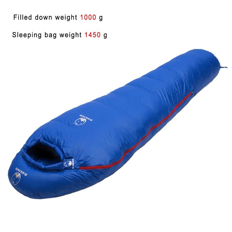 Warm Goose Down Mummy Sleeping Bag - Winter Thermal, 4 Thickness Options - Camping & Travel