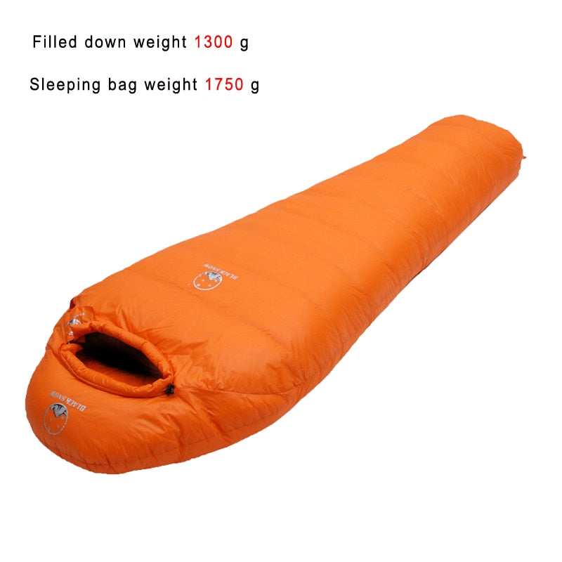 Warm Goose Down Mummy Sleeping Bag - Winter Thermal, 4 Thickness Options - Camping & Travel