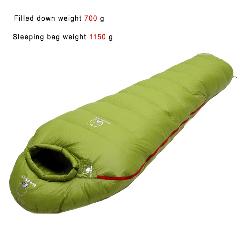 Warm Goose Down Mummy Sleeping Bag - Winter Thermal, 4 Thickness Options - Camping & Travel