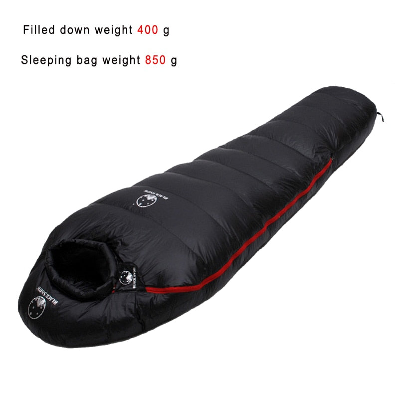 Warm Goose Down Mummy Sleeping Bag - Winter Thermal, 4 Thickness Options - Camping & Travel