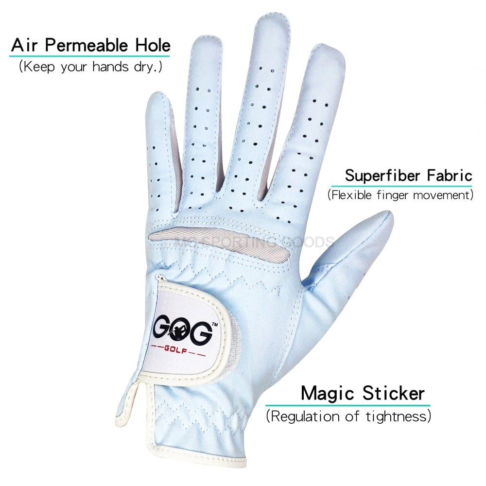 Professional Golf Gloves for Women - 1 Pair (Pink & Blue) - Perfect Sports Gift