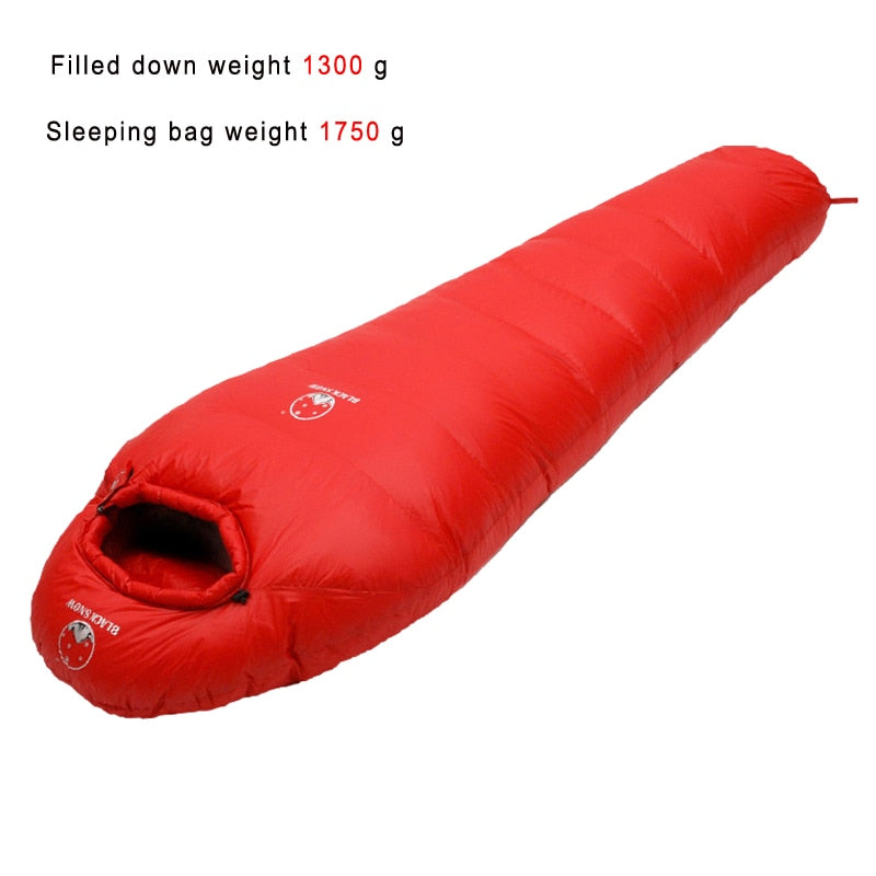 Warm Goose Down Mummy Sleeping Bag - Winter Thermal, 4 Thickness Options - Camping & Travel