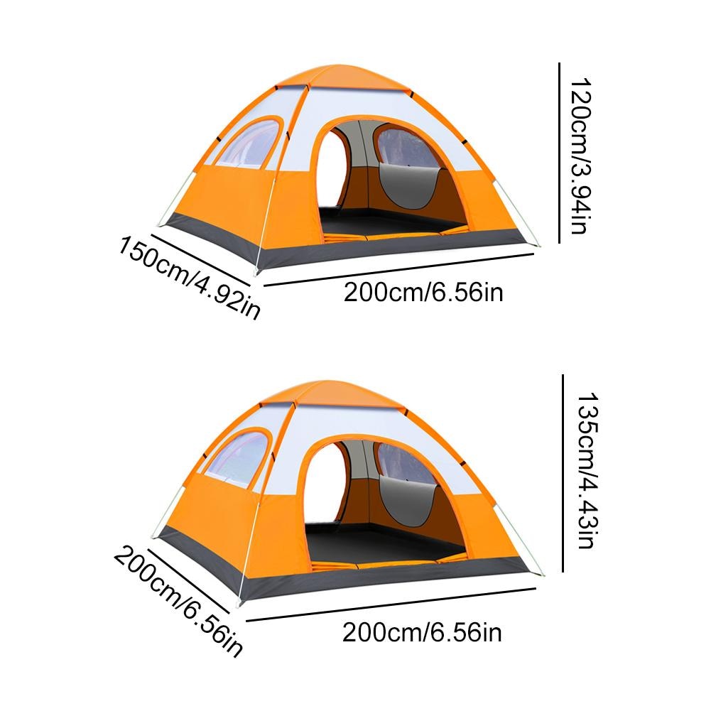 Fast Setup Outdoor Camping Tent - Automatic 2-Second Instant Tent, Sunshade Awning, 2-3 Person