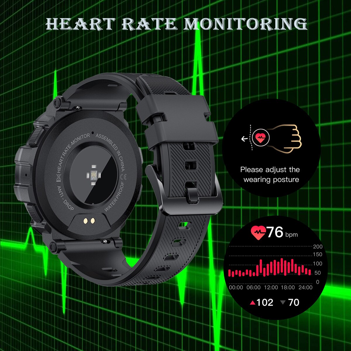 SENBONO Sport Smart Watch | Bluetooth Call | IP68 Waterproof