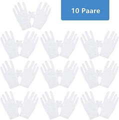 VOARGE 10 Pairs White Cotton Gloves, Size XL, White, Care Cotton Gloves, Comfortable and Breathable, for Dry Hands, Eczema, Beauty, Coin, Jewelle