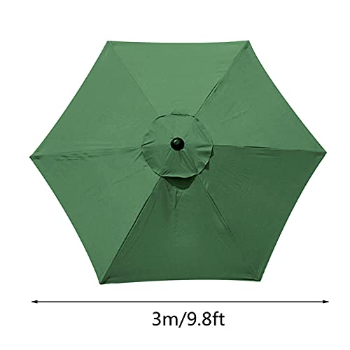 KHBNHJ Sun Umbrella Replacement Cloth, 3Meter Garden Parasol Canopy Cover for Patio Sun Umbrella, Market Table Umbrella Replacement Canopy Green,