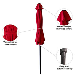 C-Hopetree 2.3m Market Garden Parasol Umbrella for Outdoor Patio with Crank and Tilt