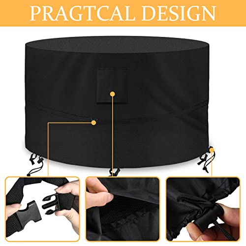 Kovshuiwe Patio Table Covers Ø135cm x 80cm,Patio Furniture Cover Waterproof,Garden Furniture Covers 420D Heavy Duty Oxford Fabric Rattan Furnitur