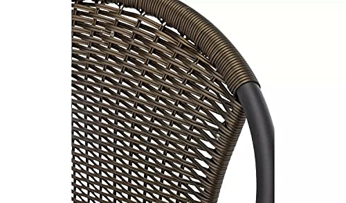 GSD Rattan 3 Piece Tasmania Bistro Garden Furniture Set Outdoor Patio Chairs And Steel Table For Al-Fresco Dining, BBQ’s
