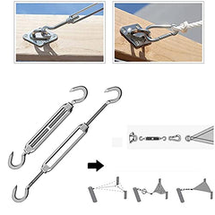 Yeahbo Garden Sail Fixing Kit, M5 Sun Shade Sail Fixing Kit for Square and Triangle, Rectangle, 316 Stainless Steel Fixing Hardware Accessories K