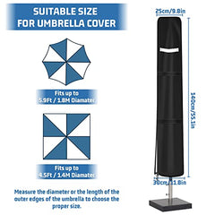 OZYAN Parasol Cover Patio Umbrella Covers,Waterproof Windproof,Anti-UV with Zip,210D Oxford Fabric Garden Parasol Cover for 7ft to 9ft Garden Out