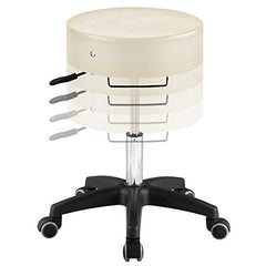 Master Massage The Glider Adjustable Swivel Rolling Stool Beauty Stool Tattoo Chair, Cream, standard