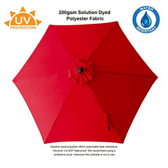 C-Hopetree 2.3m Market Garden Parasol Umbrella for Outdoor Patio with Crank and Tilt
