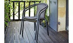 GSD Rattan 3 Piece Tasmania Bistro Garden Furniture Set Outdoor Patio Chairs And Steel Table For Al-Fresco Dining, BBQ’s
