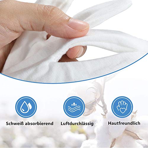 VOARGE 10 Pairs White Cotton Gloves, Size XL, White, Care Cotton Gloves, Comfortable and Breathable, for Dry Hands, Eczema, Beauty, Coin, Jewelle