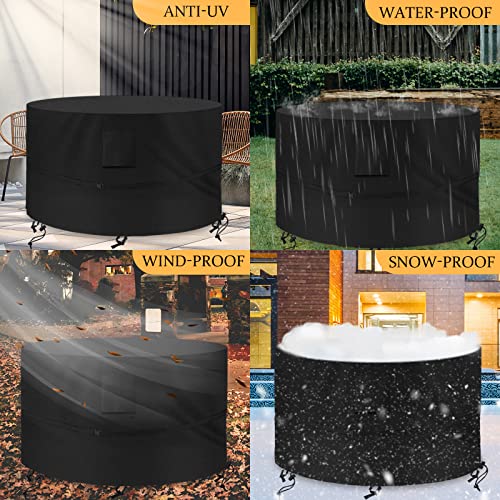 Kovshuiwe Patio Table Covers Ø135cm x 80cm,Patio Furniture Cover Waterproof,Garden Furniture Covers 420D Heavy Duty Oxford Fabric Rattan Furnitur