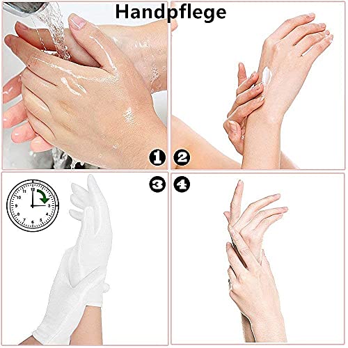 VOARGE 10 Pairs White Cotton Gloves, Size XL, White, Care Cotton Gloves, Comfortable and Breathable, for Dry Hands, Eczema, Beauty, Coin, Jewelle