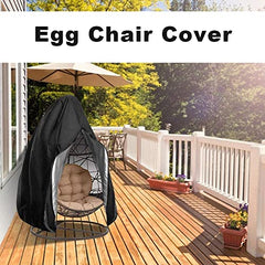 HomeMiYN Egg Chair Cover Patio Hanging Chair Cover, Outdoor Swing Chair Cover with Zipper, Waterproof Windproof Oxford Fabric Durable Garden Furn