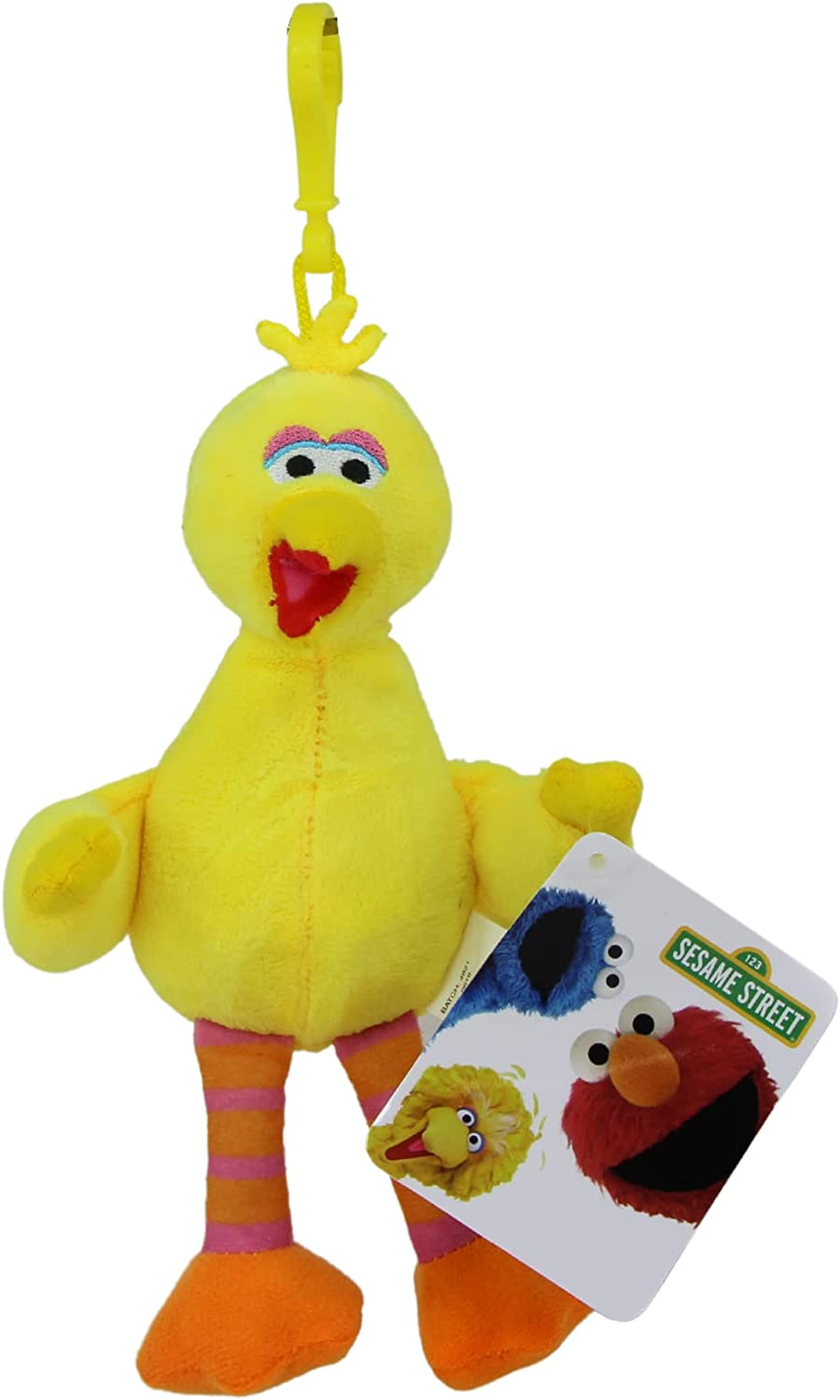 Sesame Street - Super Soft Gift Quality Plush Toy & Bag Clip Set of 2 15" 38cm Big Bird & 7" 18cm Bag Clip