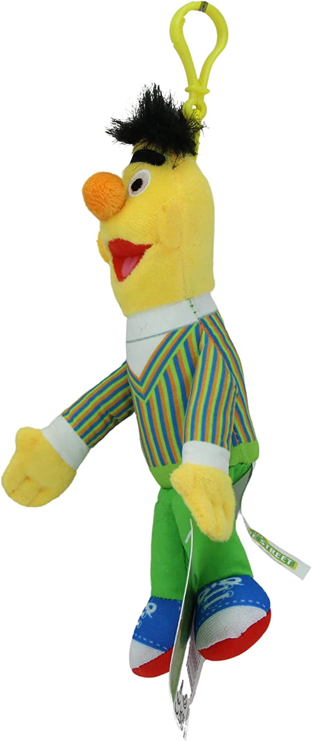 Sesame Street - Super Soft Gift Quality Plush Toy & Bag Clip Set of 2 15" 38cm Bert & 8" 20cm Bag Clip