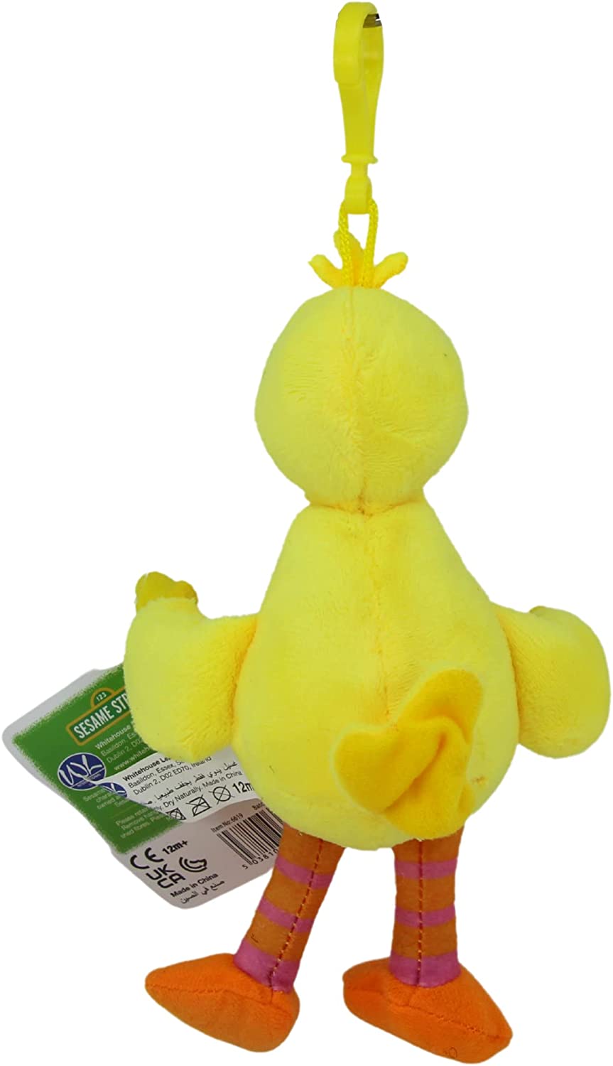 Sesame Street - Super Soft Gift Quality Plush Toy & Bag Clip Set of 2 15" 38cm Big Bird & 7" 18cm Bag Clip