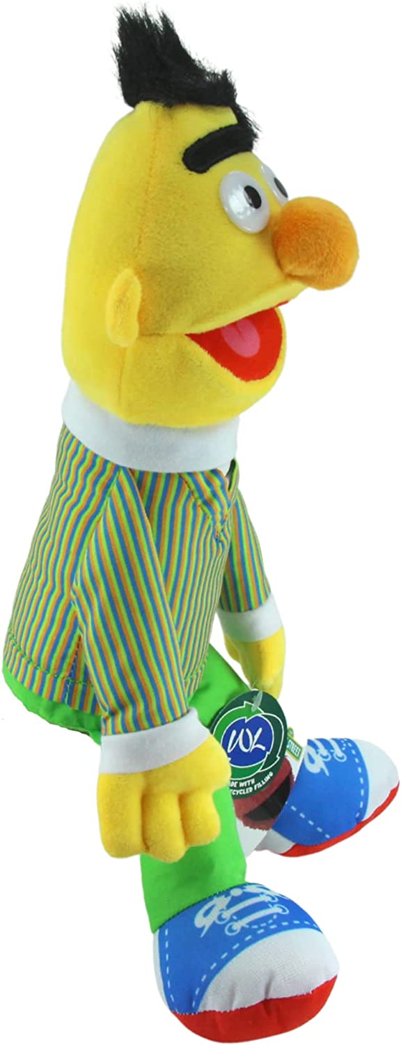 Sesame Street - Super Soft Gift Quality Plush Toy & Bag Clip Set of 2 15" 38cm Bert & 8" 20cm Bag Clip