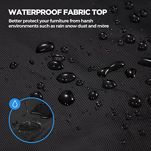 FlyLemon Garden Lounger Cover, Sun Lounger Protective Cover Waterproof, Windproof, UV-Resistant, (200 x 75 x 40/70 cm)